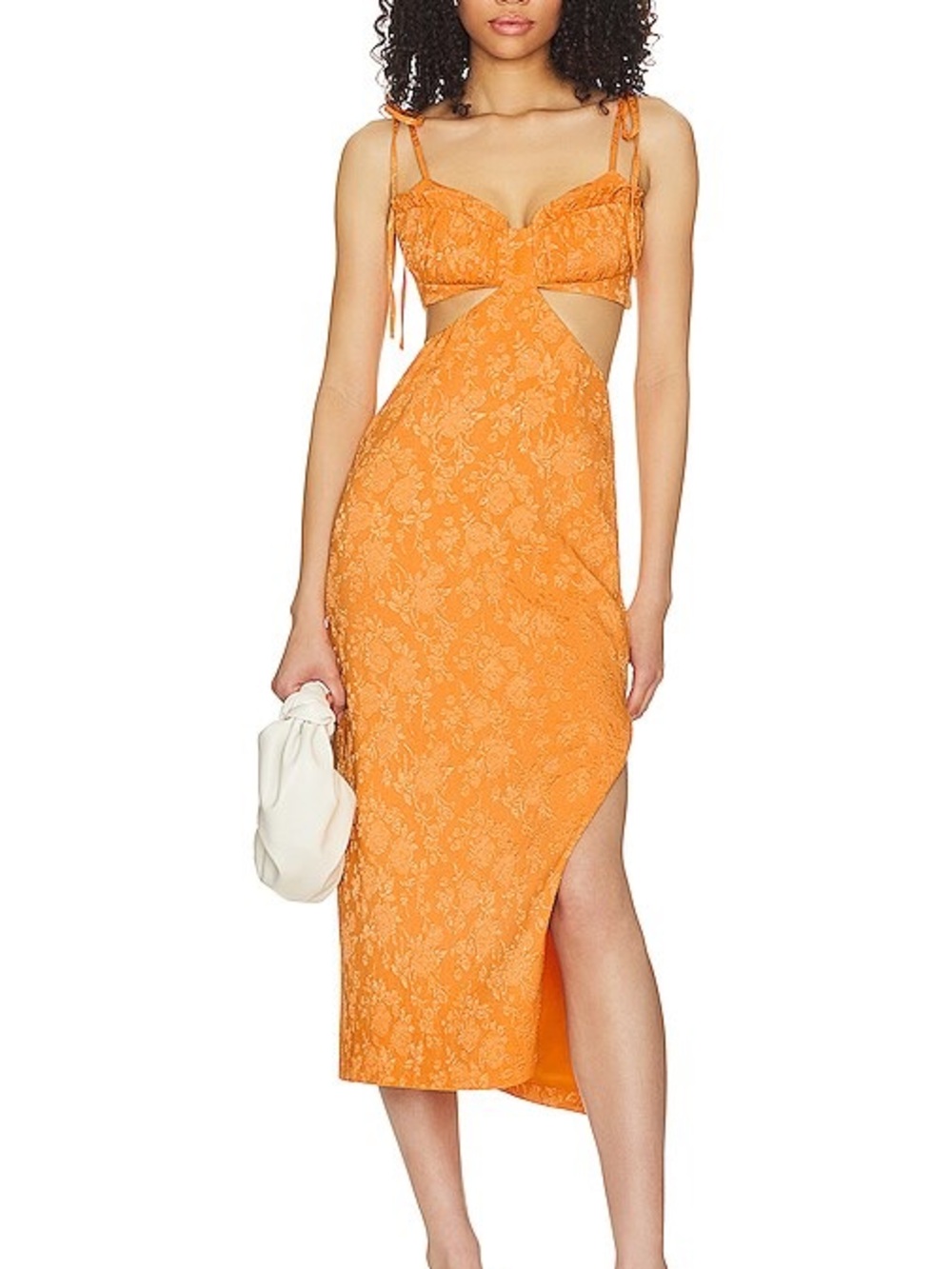 LPA Robin Midi Dress in Tangerine Dream